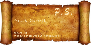 Petik Sarolt névjegykártya